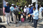 Campaigning on hygiene and hand washing on Balanagar main road Campaigning on hygiene and hand washing on Balanagar main road