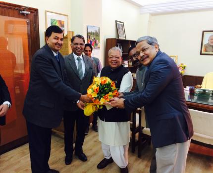 Hon'ble Minister MSME and Hon'ble Minister of State MSME being welcomed