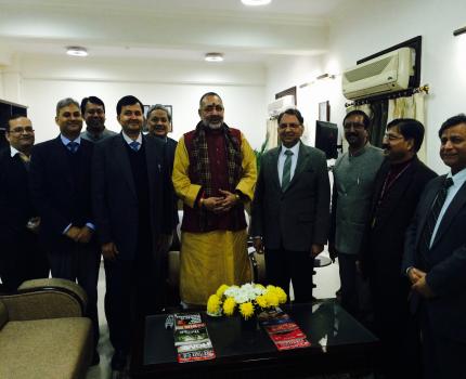 Hon'ble Minister MSME and Hon'ble Minister of State MSME being welcomed