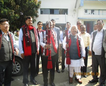Shri Kalraj Mishra Honble Minister MSME and Shri KK Jalan Secretary MSME welcomed by Nagaland Tool and Training Centre at Dimapur recently