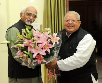 Shri Kalraj Mishra Honble Minister Micro, Small and Medium Enterprises called on Shri M. Hamid Ansari Honble Vice President of India recently