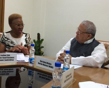 Shri Kalraj Mishra Hon'ble Minister MSME met Ms Lindiwe Zulu Hon'ble Minister Small Business Development South Africa in New Delhi on 13.10.206
