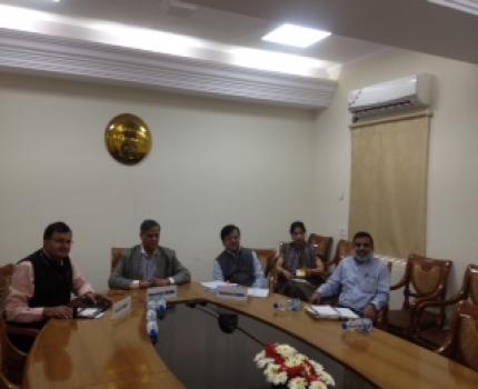 Dr Anup K Pujari Secretary MSME and Sri S Panda Secretary Textile Govt of India in a VC conference in ePragati Meeting today