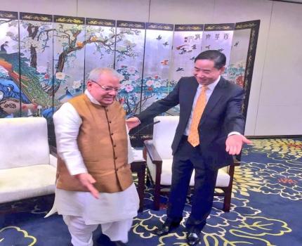mymsme Shri KalrajMishra Hon'ble Minister MSME met Mr Xin Guobin, Chinese Vice Minister of Industry and Information Technology at Guangdong, China