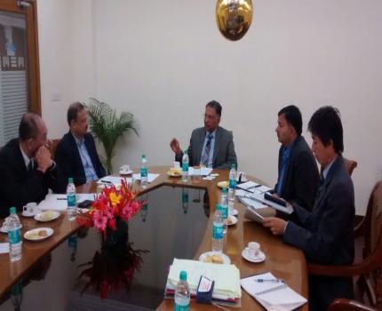 Secretary MSME charing a meeting on future possibilities of collaboration